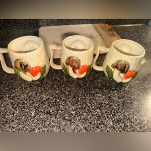 Vintage 1970s Arnels Mushroom Ceramic Mugs